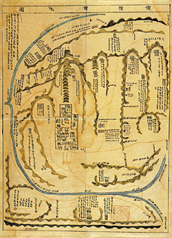 ▲1800년도에 제작된 회덕현 지도