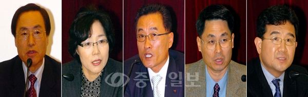 ▲ 왼쪽부터 윤오섭 교수, 이재면 사무관, 이병진 상무, 현재혁 교수, 백운석 팀장