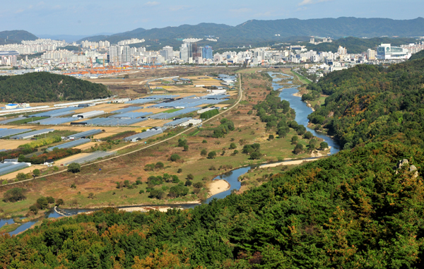 ▲ 도솔산 정상에서 본 대전시내 전경. 사진제공 : 이희자 숲해설사(한국사진작가협회 회원)