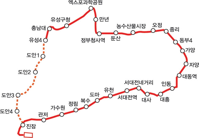 ▲ 도시철도 2호선 노선 위치도
<br />