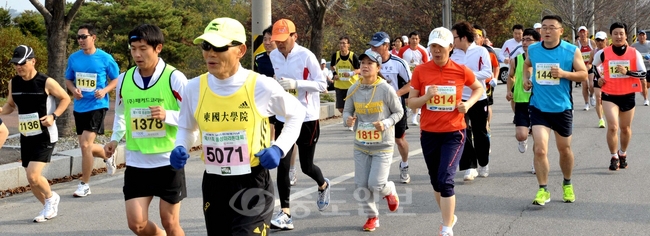 ▲ 이봉주 보스턴 마라톤 제패기념 제11회 홍성 마라톤 대회가 13일  홍성 홍주종합운동장에서 열려 하프코스에 참가한 선수들이 정해진 코스에서 힘찬 레이스를 펼치고 있다. 홍성=손인중 기자 dlswnd98@