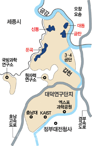 ▲ 과학벨트 거점지구 위치도