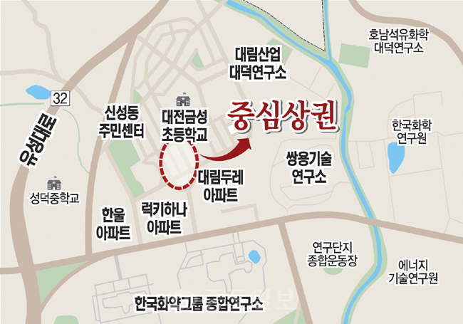 ▲ 대전 유성구 신성동은 대덕특구에 둘러싸여 있는 연구원 밀집 주거지역이다.