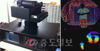 ▲ ETRI는 순수 국산 기술로 세계 최고 수준의 고해상도 3차원 영상을 제공하는 저비용ㆍ고해상도의 '실시간 3차원 통합 레이저 레이더 영상시스템'을 개발했다. 