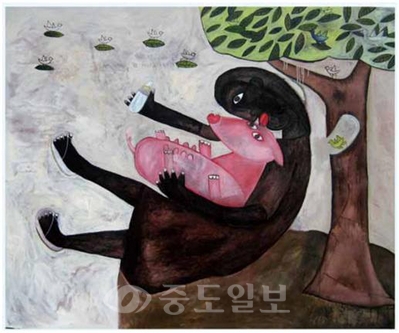 ▲ 웅으라 파라마르따 Breast Feeding, 150x180cm,2011 