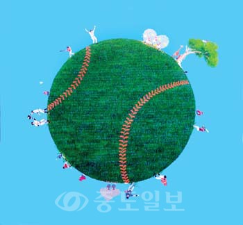 ▲ 곽미영作  I love baseball-2 60.0ⅹ60.0㎝ 