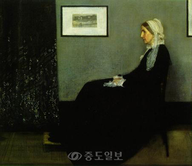 ▲ 휘슬러, <회색과 검정색의 배치: 화가의 어머니>, 1871
<br />