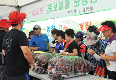 지난해 축제 중 고추판매 모습.