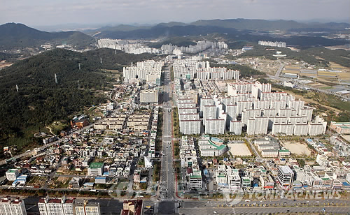 ▲ 하늘에서 내려다본 대전 유성구 노은지구. /사진=연합DB