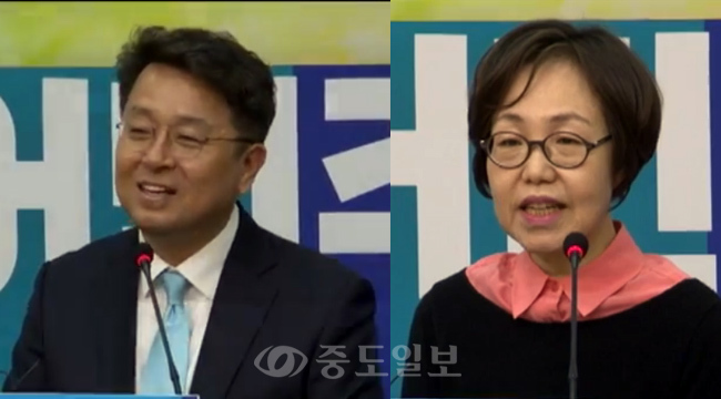 ▲ 이철희 두문정치연구소 소장, 권미혁 여성단체연합회 대표 더민주 영입기자회견 더불어민주 유튜브 캡처 ▲ 이철희 두문정치연구소 소장, 권미혁 여성단체연합회 대표 더민주 영입기자회견 더불어민주 유튜브 캡처