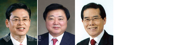 ▲ 왼쪽부터 정우택, 한범덕, 한대수 후보.