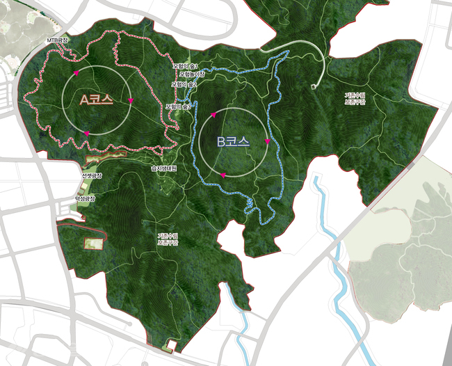 ▲ 원수산 산악자전거 코스. 행복청 제공