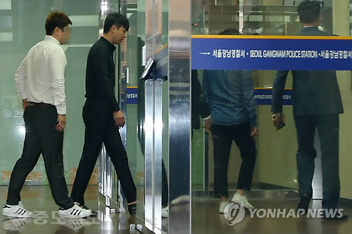 ▲ 개그맨 유상무가 31일 오전 성폭행 미수 피의자 신분으로 조사를 받기 위해 서울 강남경찰서로 들어가고 있다./연합뉴스