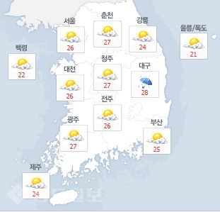 ▲ 네이버 날씨 7일 오후 예보