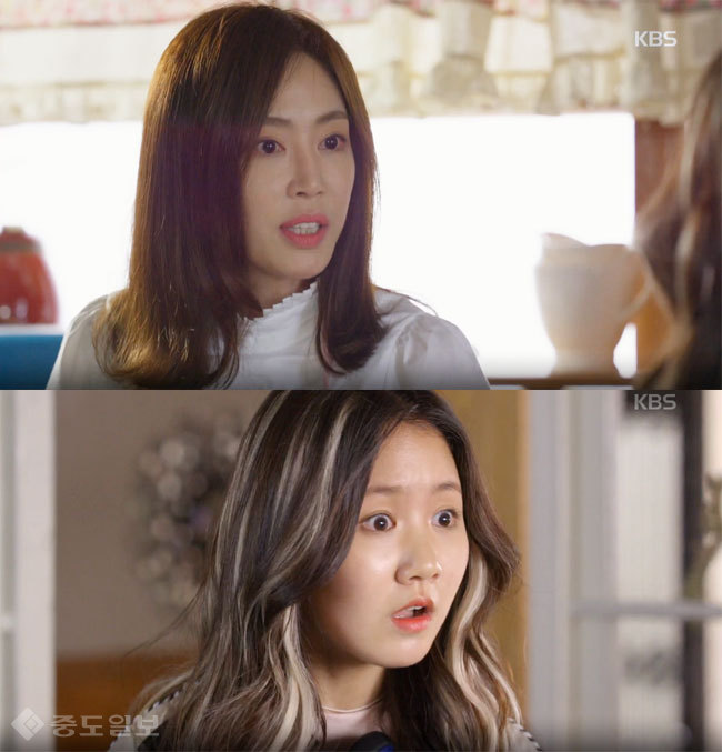 ▲백희가 돌아왔다 방송분 화면캡쳐. 위는 엄마 백희역의 강예원. 아래는 딸 옥희 역할의 진지희. 