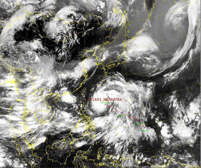 ▲ 1호 태풍 네파탁 경로