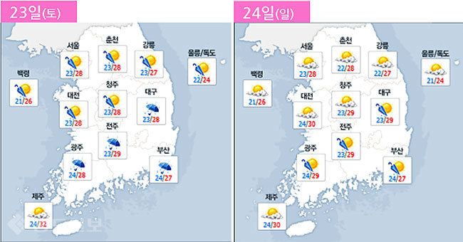 ▲ 네이버 기상 참조