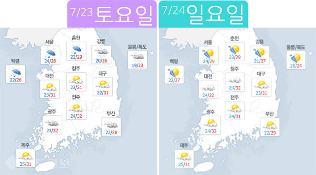 ▲네이버 주말 날씨 화면 캡쳐