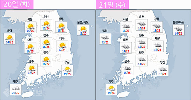 ▲ 네이버 기상정보 참조