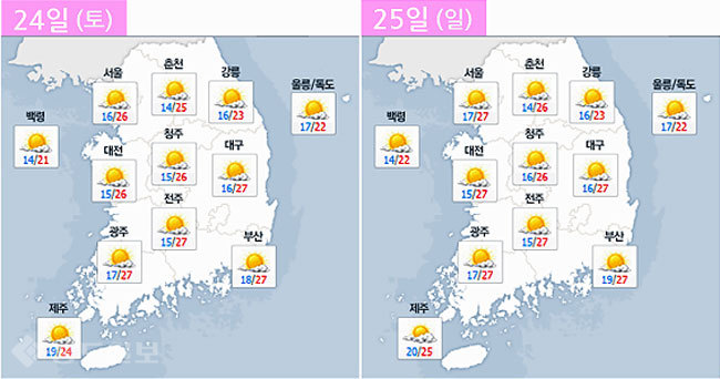 ▲ 네이버 기상정보 참조