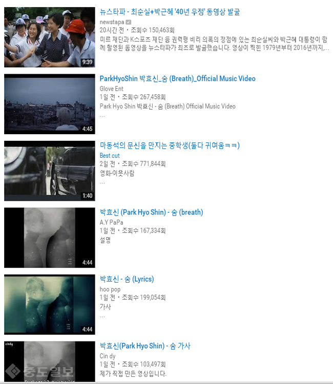 ▲ 유튜브 코리아 화면 캡처