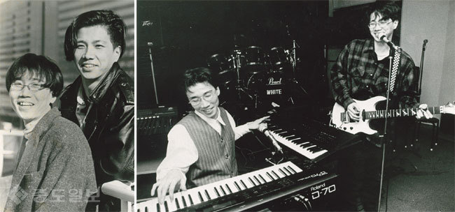 ▲ 1990년대 초창기 '공일오비' 정석원과 장호일<두사진 모두 오른쪽>'사진=중도일보db