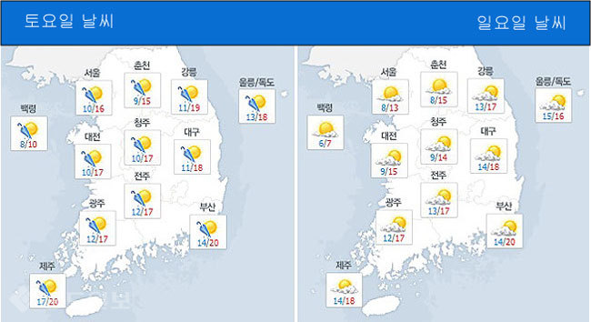 ▲ 주말날씨 /출처=네이버 날씨 캡쳐