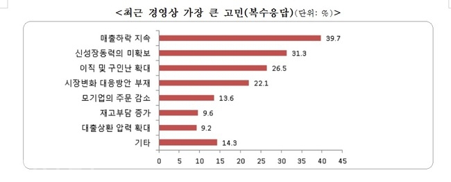 ▲ 중소기업중앙회 하반기 현장동향 조사 결과