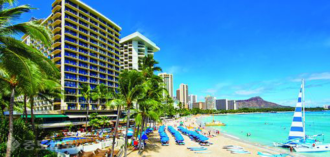 ▲오하우 섬 '와이키키해변'.