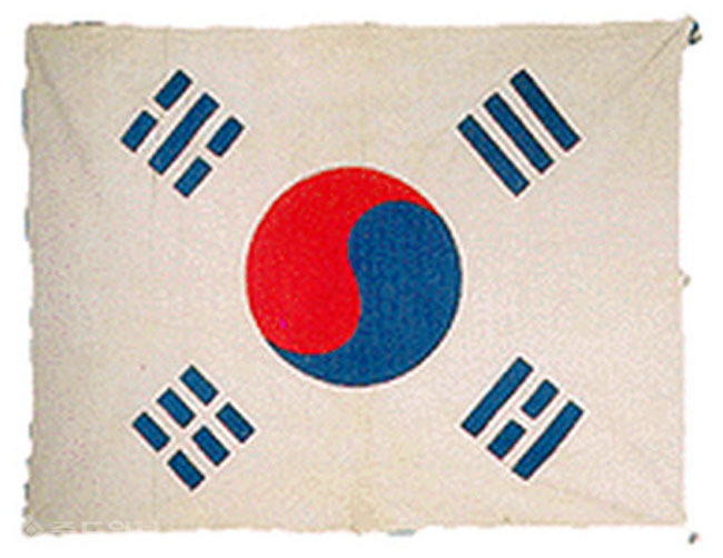 ▲3.1운동 당시 사용된 태극기.