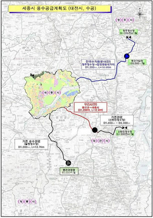 ▲ 세종시 2단계 용수공급 계획도