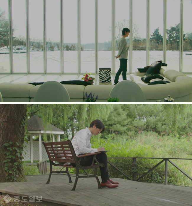 ▲출처=마임비전빌리지 제공./극 중 오스카(윤상현)의 화이트 하우스(상단)와 KBS 2TV '내일도 칸타빌레' 장면 중 빌리지 경관.