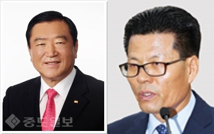 ▲ 왼쪽부터 김석환 홍성군수, 김덕배 홍성군의장.