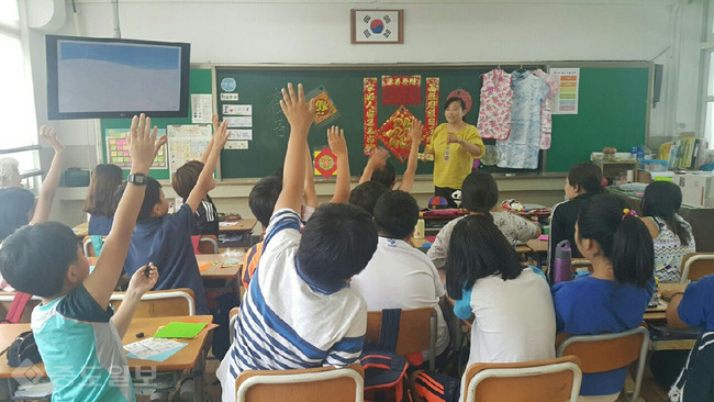 ▲ 인주초등학교의 찾아가는 다문화 공감교실./충남도교육청 제공.