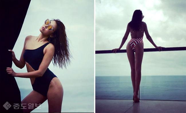 ▲ 모델 한혜진의 수영복 자태/사진=한혜진 인스타그램