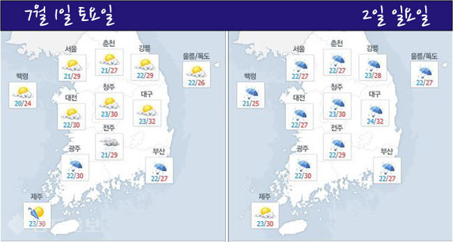 ▲ 네이버 기상정보 참조