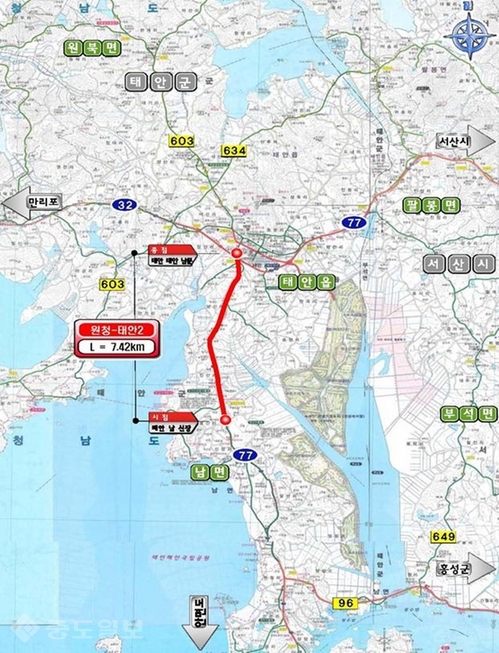 ▲ 원청~태안2 위치도