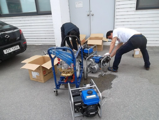 양수기 점검 모습