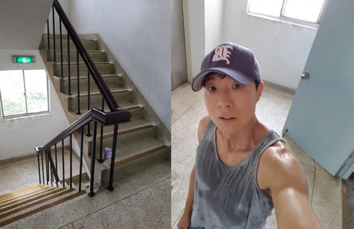 계단오르기 운동 사진