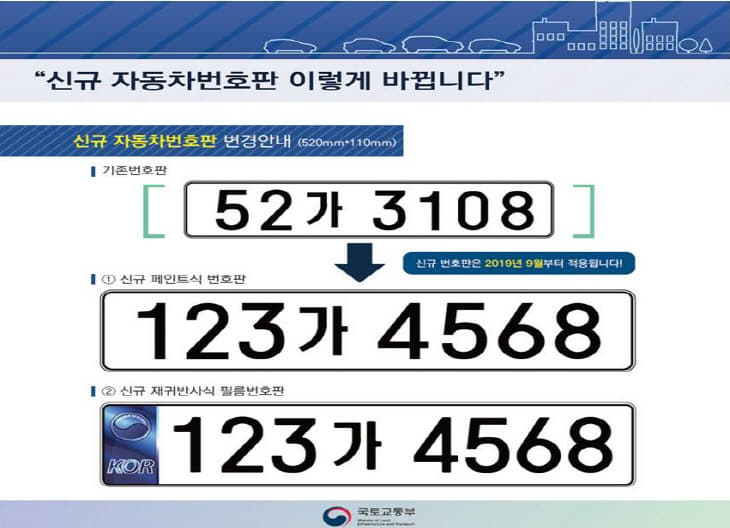 9월부터 자동차번호판 앞 숫자 3자리로 변경_홍보이미지