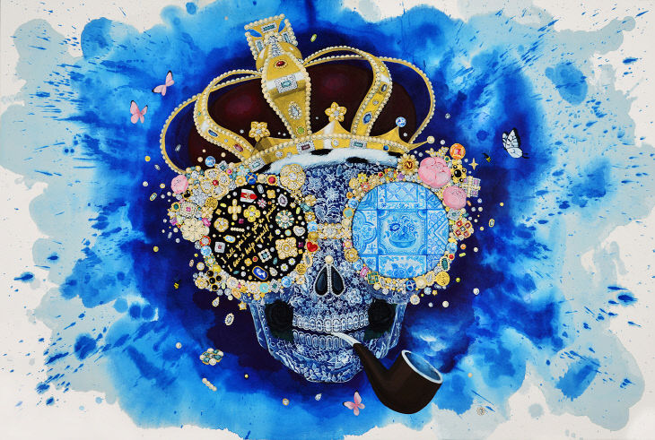 Sealed smile. 2020. 장지에 채색. 130x193cm-