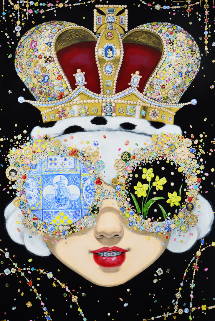 Sealed smile. 2020. 장지에 채색. 193x130cm_