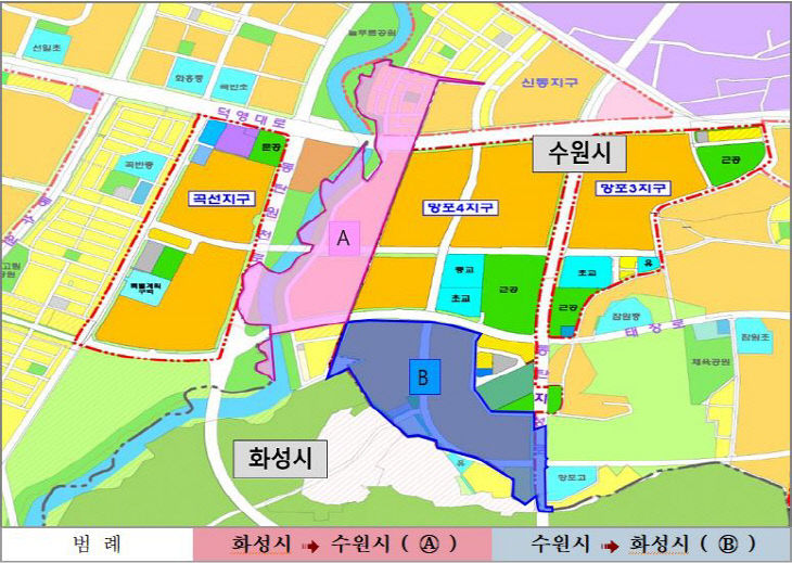 사진)수원시·화성시 행정경계 조정 지역
