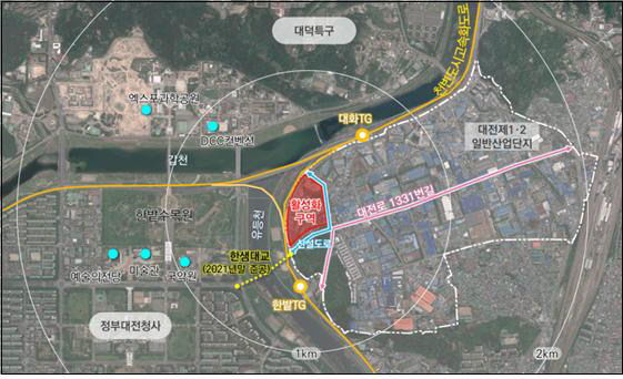 대전산업단지‘ 산업단지 상상허브 옷을 입는다 ’_사업위치도