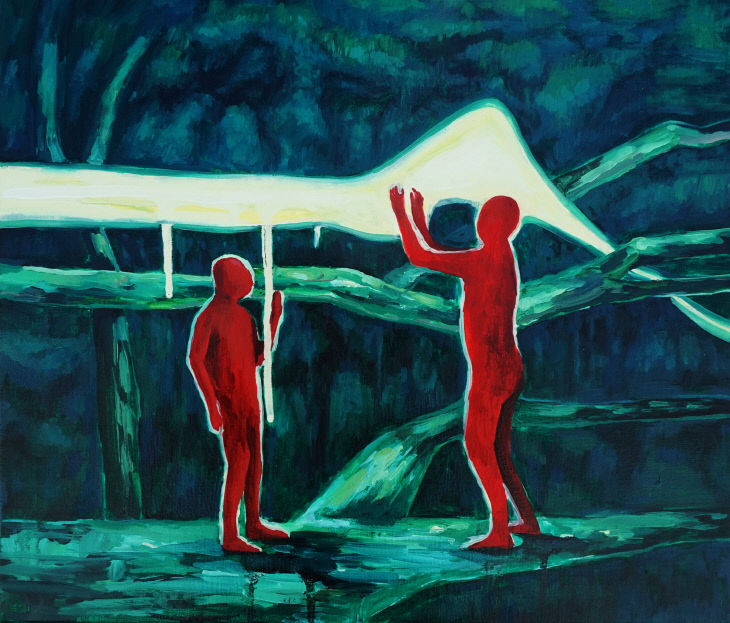 이정성, 빛을 쫒는 사람들, 2020,  oil on canvas, 45.5x53.0cm