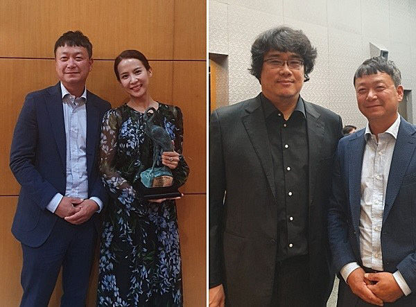 지난해 7월 춘사문화제 후원에서 봉준호 감독과 함께