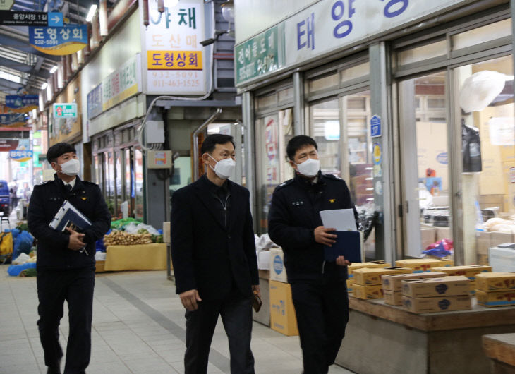 방상천 보령소방서장 전통시장 현장지도 방문