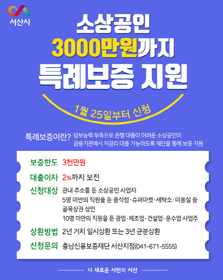 2. 소상공인 특례보증 지원 안내물