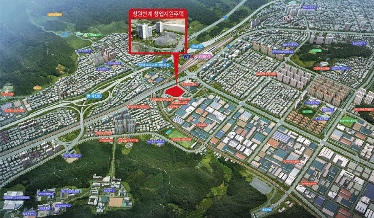 창원시, 창원반계 창업지원주택 조감도