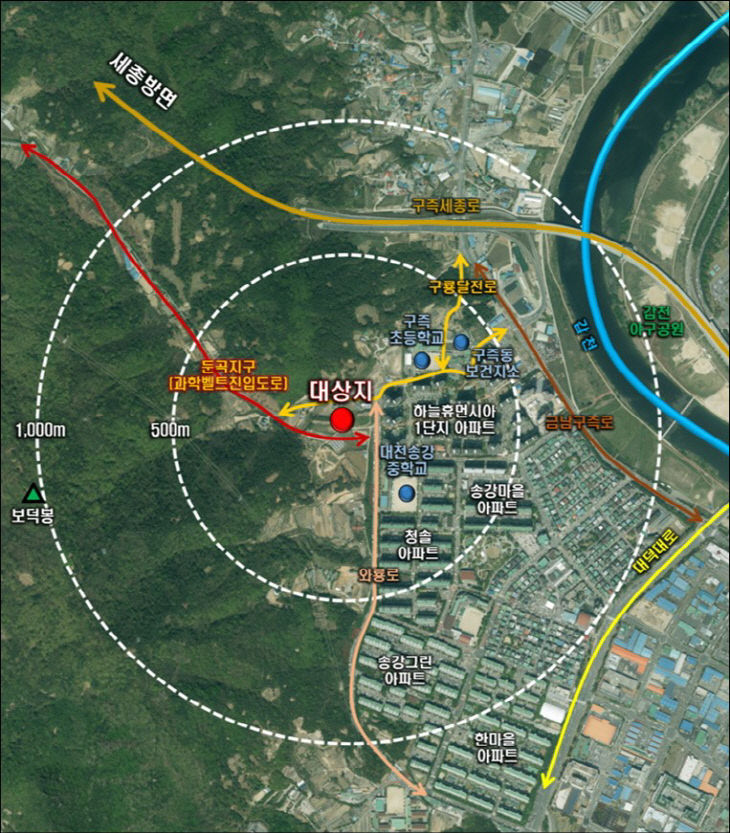 유성구 봉산동 개발제한구역 일부 해제